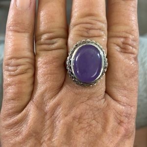Lavender jade stone ring
